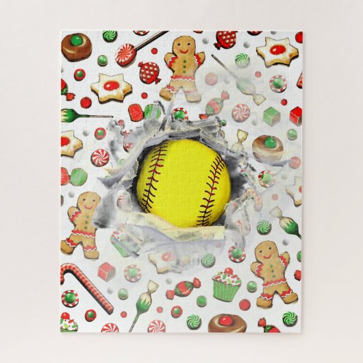 Einzigartiges Softball Holiday Geschenk Jigsaw Puz Puzzle (Vertikal)