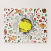 Einzigartiges Softball Holiday Geschenk Jigsaw Puz Puzzle (Horizontal)