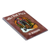 Einzigartiges St. Bernard Hundegesicht-Notebook Notizblock (Rechte Seite)