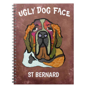 Einzigartiges St. Bernard Hundegesicht-Notebook Notizblock
