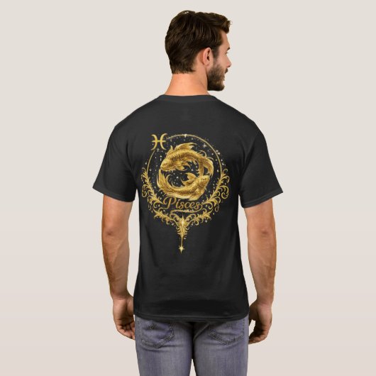 Einzigartiges Sternzeichen Fische, Sternzeichen T-Shirt (Schwarz voll)