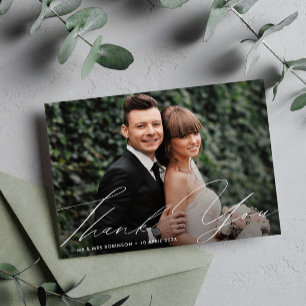 einzigartiges stilvolles Skript Dankeschön-Karte