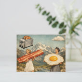 Einzigartiges Surrealistisches Frühstück Frau Spec Postkarte (Stehend Vorderseite)