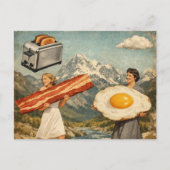 Einzigartiges Surrealistisches Frühstück Frau Spec Postkarte (Vorderseite)