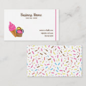 Einzigartiges Süßgetränk aus weißem Süßeis Visitenkarte (Vorne/Hinten)