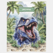 Einzigartiges T-Rex-Blanket Personalisiertes Gebur Fleecedecke (Vorderseite)