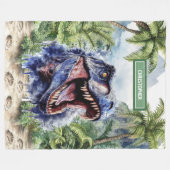 Einzigartiges T-Rex-Blanket Personalisiertes Gebur Fleecedecke (Vorderseite (Horizontal))