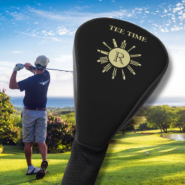 Einzigartiges T-Shirt Time Clock Monogramm Schwarz Golf Headcover