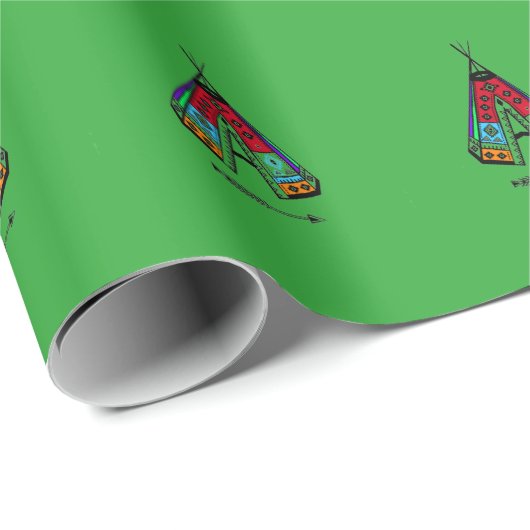 Einzigartiges Teepe-Grünbuch Geschenkpapier (Rolleneckpunkt)