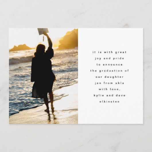 Einzigartiges Template Foto High School Abschluss Ankündigung (Rückseite)