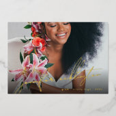 Einzigartiges Template Foto Real Gold Abschluss Folieneinladung (Vorderseite)