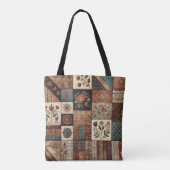 Einzigartiges Terracotta Quilt & Patchwork Rustika Tasche (Rückseite)