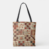 Einzigartiges Terracotta Quilt & Patchwork Rustika Tasche (Rückseite)