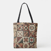 Einzigartiges Terracotta Quilt & Patchwork Rustika Tasche (Rückseite)