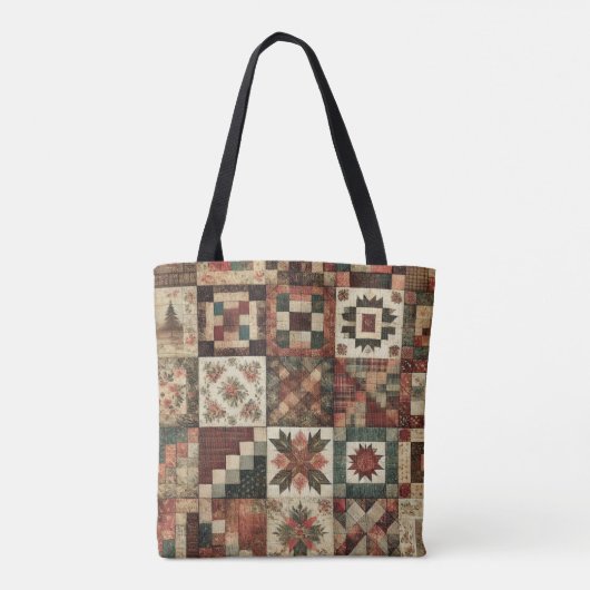 Einzigartiges Terracotta Quilt & Patchwork Rustika Tasche (Rückseite)