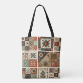 Einzigartiges Terracotta Quilt & Patchwork Rustika Tasche (Rückseite)