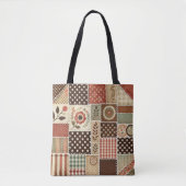 Einzigartiges Terracotta Quilt & Patchwork Rustika Tasche (Vorderseite)