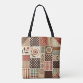 Einzigartiges Terracotta Quilt & Patchwork Rustika Tasche (Rückseite)