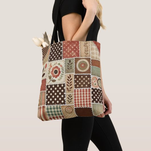 Einzigartiges Terracotta Quilt & Patchwork Rustika Tasche (Von Nahem)