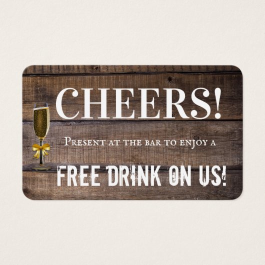 Einzigartiges Ticket für rustikale Hochzeitstouris (Vorderseite)