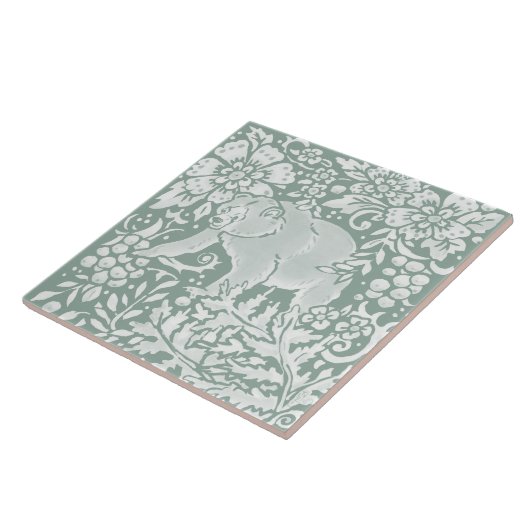 Einzigartiges Tier Grünbärenwald Fliese (Seite)