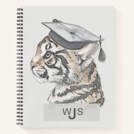 Einzigartiges Tiger Grad Theme Monogram Spiral Not Notizblock