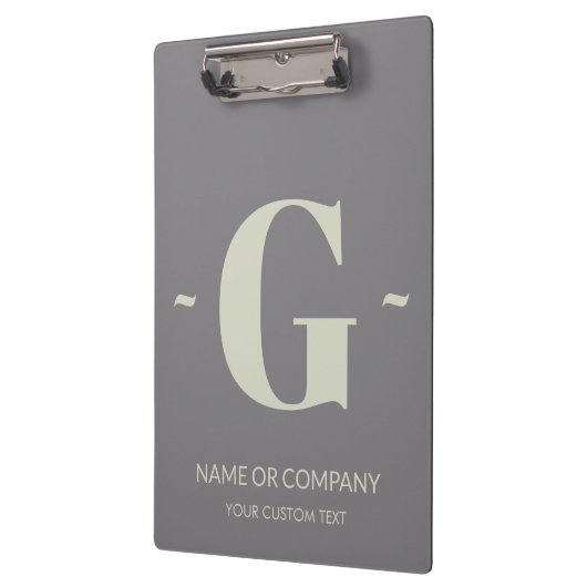 Einzigartiges Titanium Gray Ecru Trendy Template M Klemmbrett (Links)