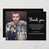 Einzigartiges Trauerdenkmal 3 FotoCollage Dankeskarte (Vorne/Hinten)