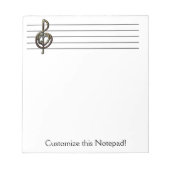Einzigartiges Treble Clef Music-Personal personali Notizblock (Vorderseite)