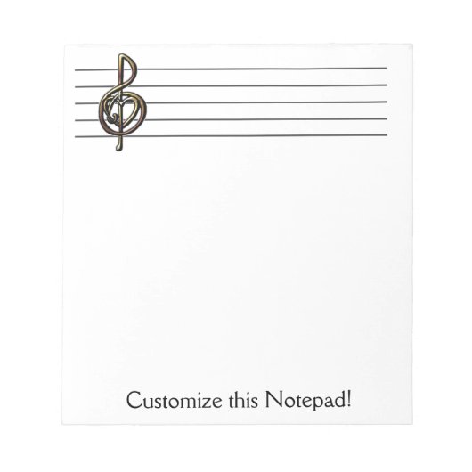 Einzigartiges Treble Clef Music-Personal personali Notizblock (Vorderseite)