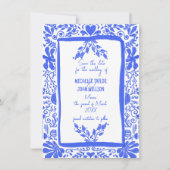 Einzigartiges Trendy Blue Doodle Hand Save the Dat Einladung (Vorderseite)