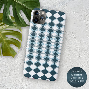 Einzigartiges Türkis Blau Grau Quadrate Mosaik Kun iPhone 16 Pro Max Hülle