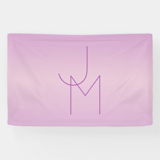 Einzigartiges überlappendes Monogramm | Sanftes La Banner (Horizontal)
