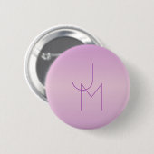 Einzigartiges überlappendes Monogramm | Sanftes La Button (Vorne & Hinten)