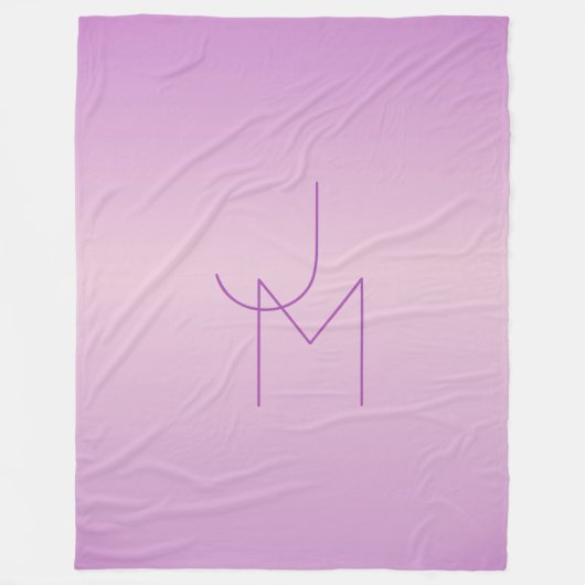 Einzigartiges überlappendes Monogramm | Sanftes La Fleecedecke (Vorderseite)