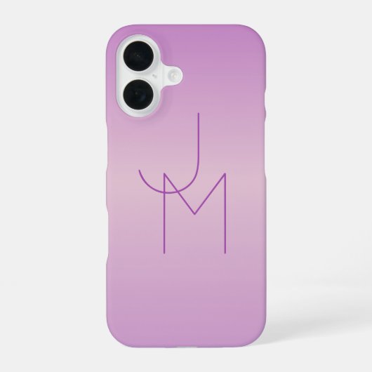Einzigartiges überlappendes Monogramm | Sanftes La iPhone 16 Hülle (Rückseite)