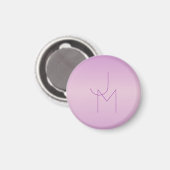 Einzigartiges überlappendes Monogramm | Sanftes La Magnet (Vorderseite/Rückseite)