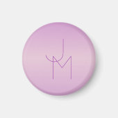 Einzigartiges überlappendes Monogramm | Sanftes La Magnet (Vorne)