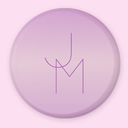 Einzigartiges überlappendes Monogramm | Sanftes La Magnet