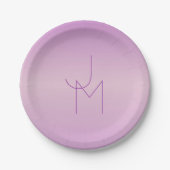 Einzigartiges überlappendes Monogramm | Sanftes La Pappteller (Vorderseite)