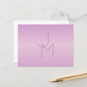 Einzigartiges überlappendes Monogramm   Sanftes La Postkarte