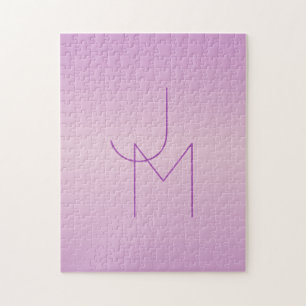 Einzigartiges überlappendes Monogramm Sanftes La Puzzle