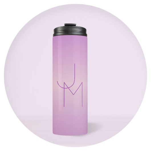 Einzigartiges überlappendes Monogramm | Soft Laven Thermosbecher