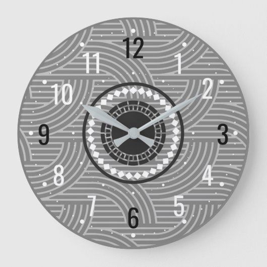 Einzigartiges und antikes Dekor - Modernes Grau Große Wanduhr (Vorderseite)