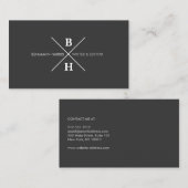 EINZIGARTIGES UND COOLES MODERNES MONOGRAMM AUF DU VISITENKARTE (Vorne/Hinten)