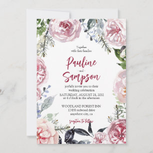 Einzigartiges und elegantes Design Elegante Blumen Einladung