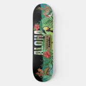 Einzigartiges und lebendiges Watercolor Aloha Trop Skateboard (Vorderseite)