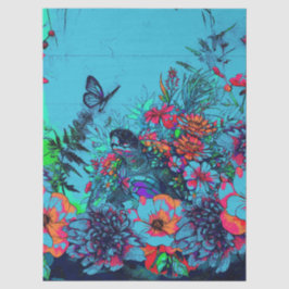 Einzigartiges Urban Street Art Style Floral Sea Tu Seidenpapier