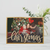 Einzigartiges Vier-Foto-Grid 4 Foto Collage Holida Einladung (Stehend Vorderseite)