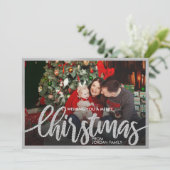 Einzigartiges Vier-Foto-Grid 4 Foto Collage Holida Einladung (Stehend Vorderseite)